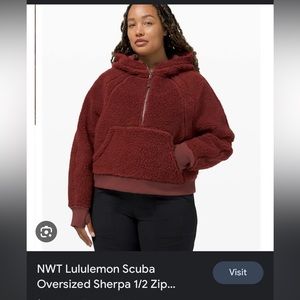 Lululemon cropped oversized sherpa 1/2 zip